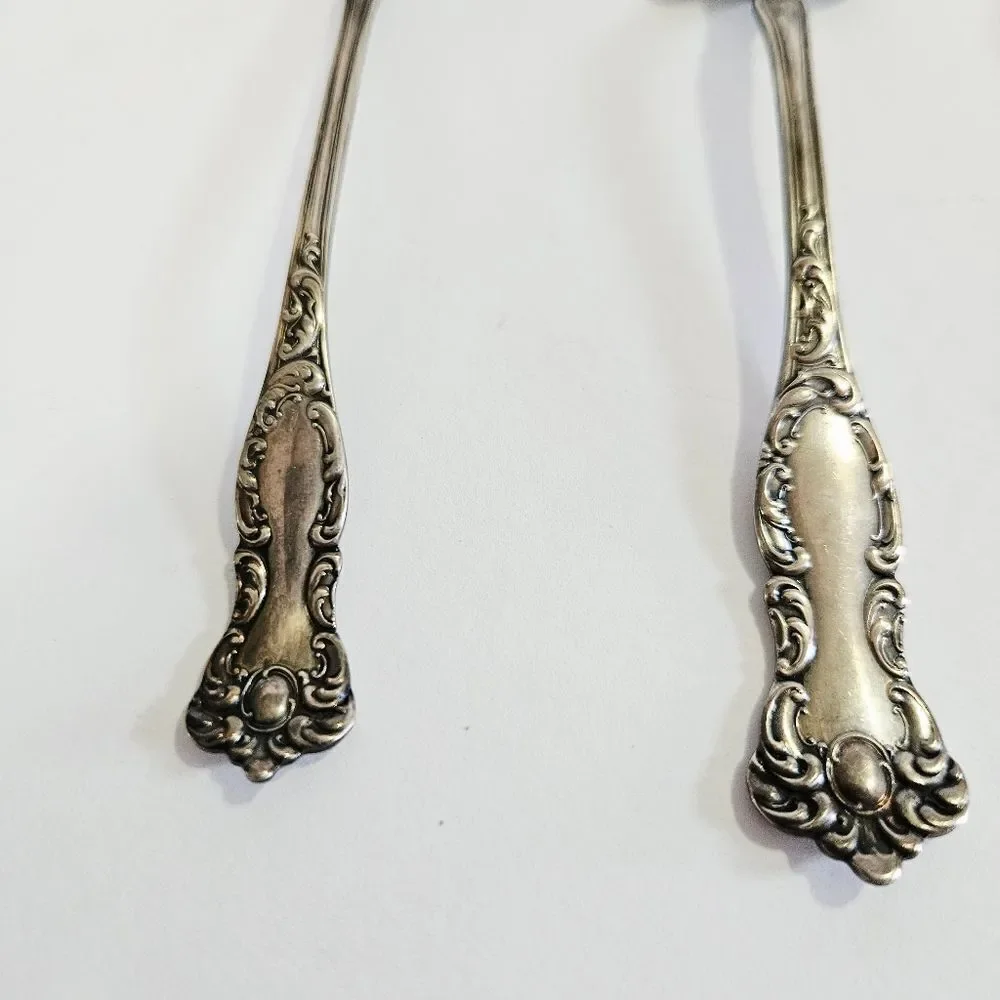 WM Rogers & Co. Oxford Pattern AA Silver Plated Serving Meat Fish Forks & Ladle